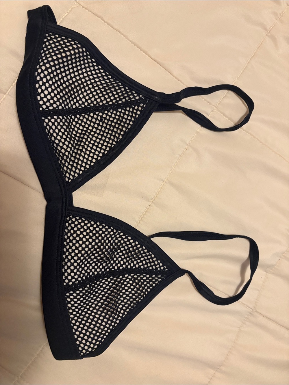 triangl swimwear Black Mesh Triangle Bikini Top